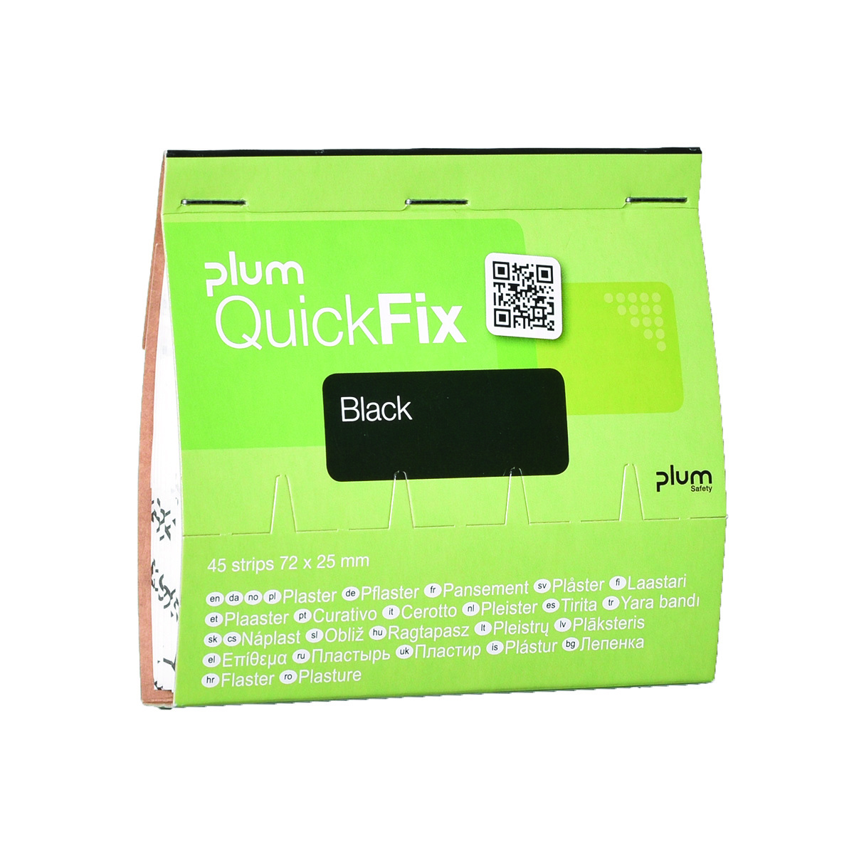 Plastry z tkaniny PLUM QuickFix Black, wkład, 45 szt. Plastry z tkaniny PLUM QuickFix Black, wkład, 45 szt.