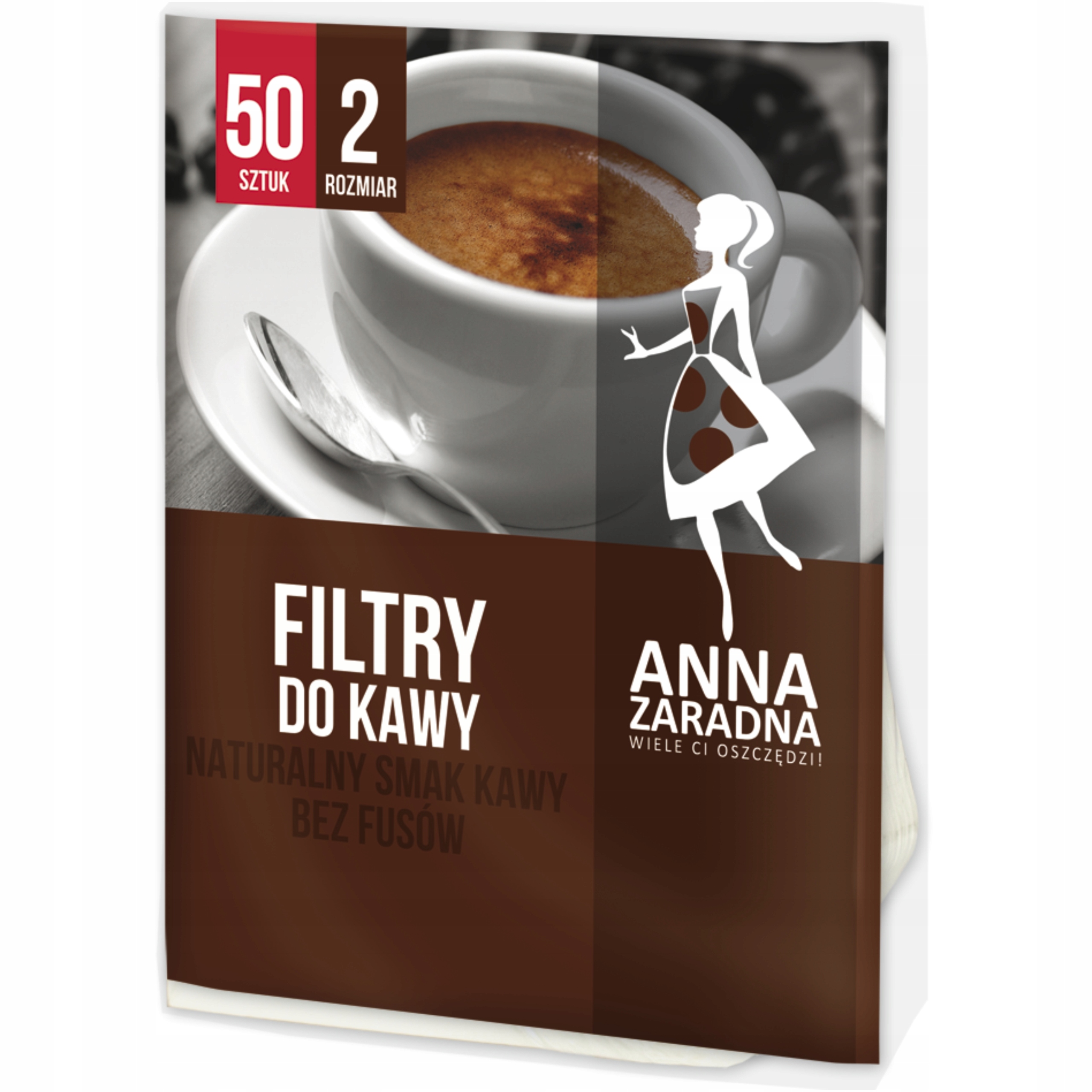 Filtry do kawy Anna Zaradna, rozmiar 2, 50 sztuk