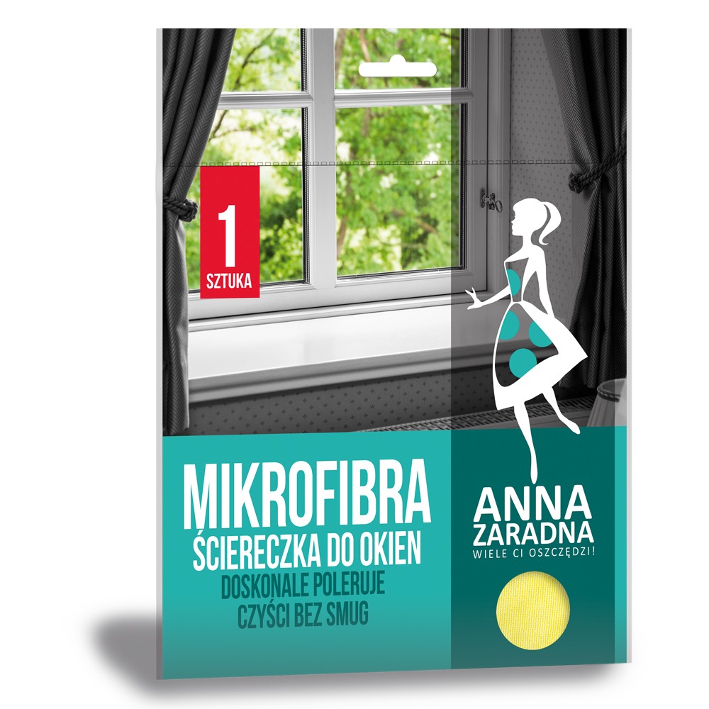 Ściereczka z mikrofibry do okien Anna Zaradna | eazbiuro.pl | Kup sprytnie!