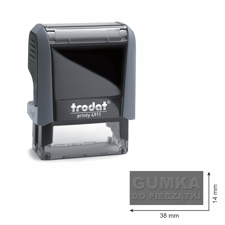 Trodat pieczątka 4911 obudowa szara 38 x 14 mm + wkładka tuszująca + gumka | eazbiuro.pl | Sprawdź cenę!