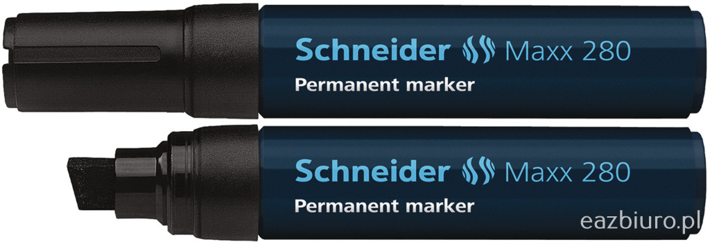 Marker permanentny Schneider maxx 280, ścięty, 4-12 mm, czarny | eazbiuro.pl | Kliknij i kup!