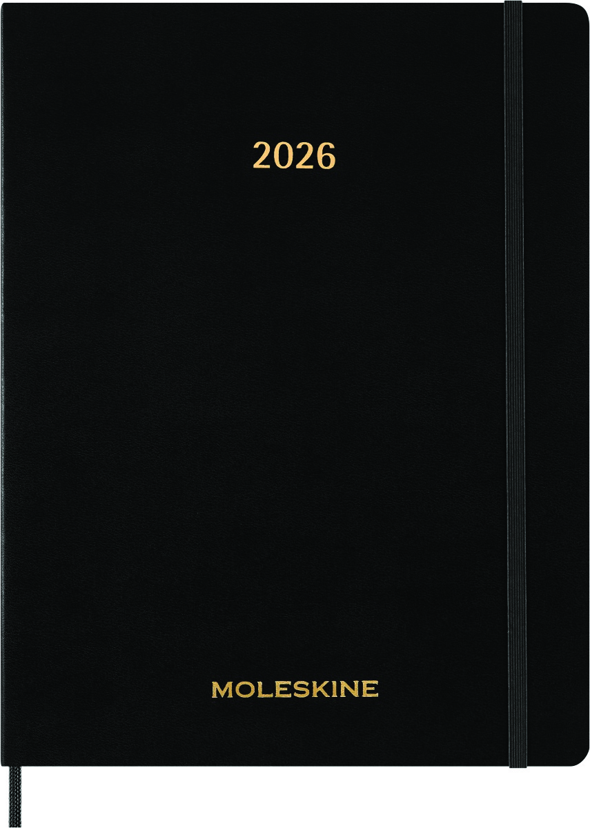 Kalendarz tygodniowy vertykalny MOLESKINE 2026, 15M, XXL, miękka oprawa, 23,5x28cm, czarny