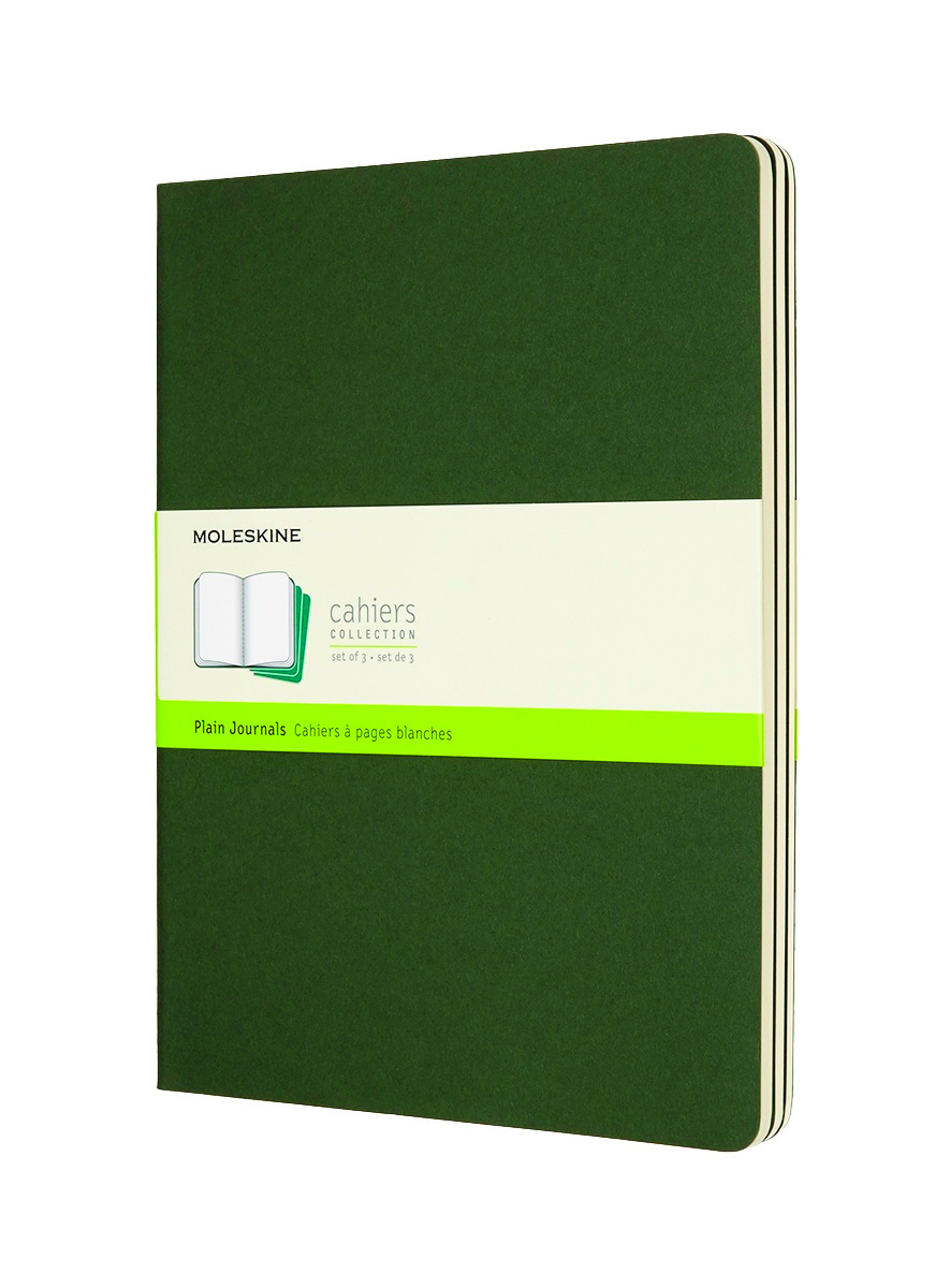 Zestaw 3 zeszytów MOLESKINE Cahier, XL, 19x25cm, gładki, 120 stron, myrtle green Zestaw 3 zeszytów MOLESKINE Cahier, XL, 19x25cm, gładki, 120 stron, myrtle green
