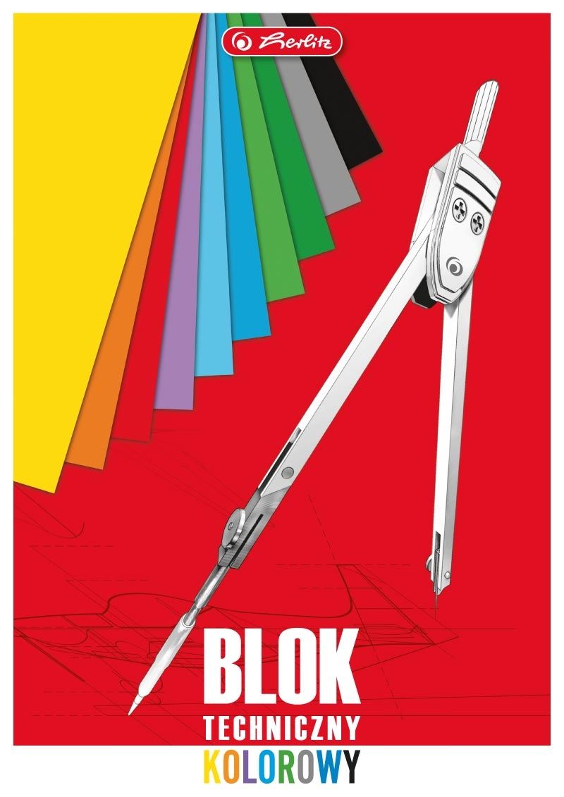 Blok techniczny z kolorowymi kartkami A4/10 Herlitz