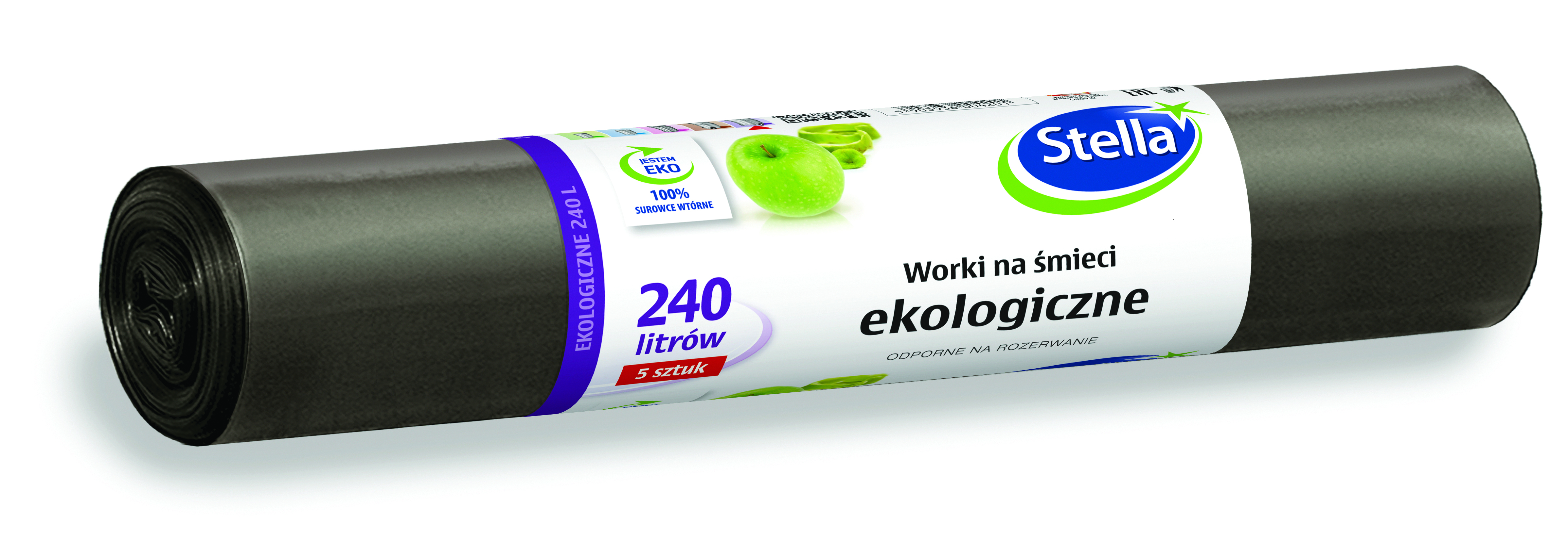 Worki na śmieci Stella, ekologiczne, 240 l, 5 sz