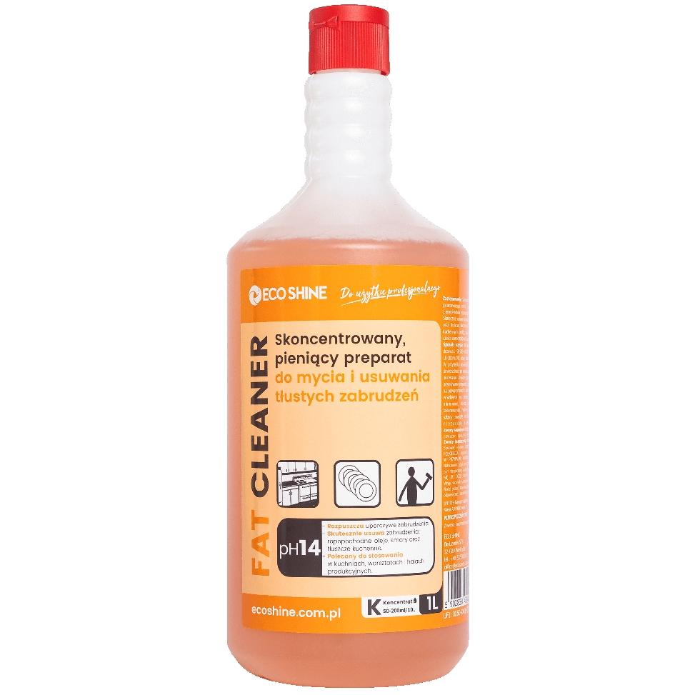 Eco Shine fat cleaner 1l skoncentrowany, pieniący preparat do usuwania tłustych zabrudzeń