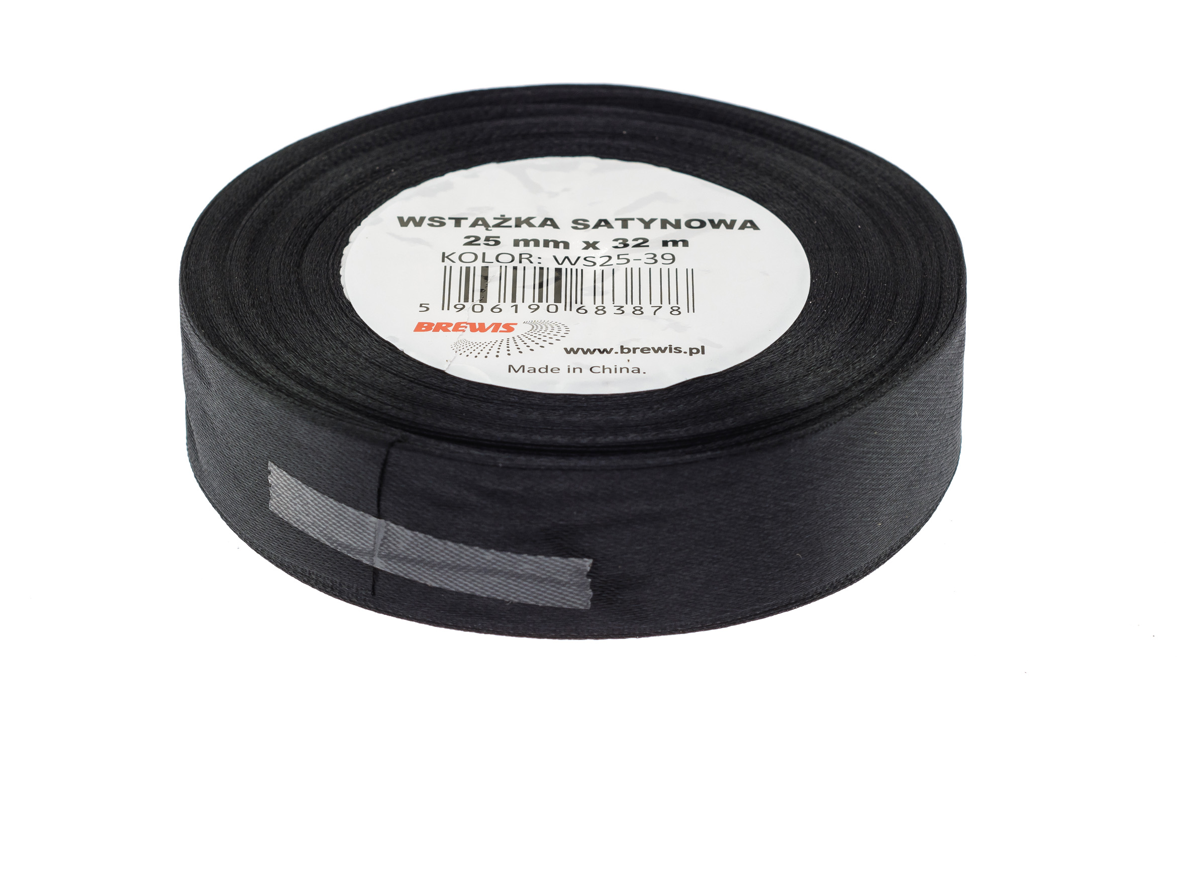 Wstążka Brewis satynowa 25 mm 32 m czarny | eazbiuro.pl | Odbierz szybko!