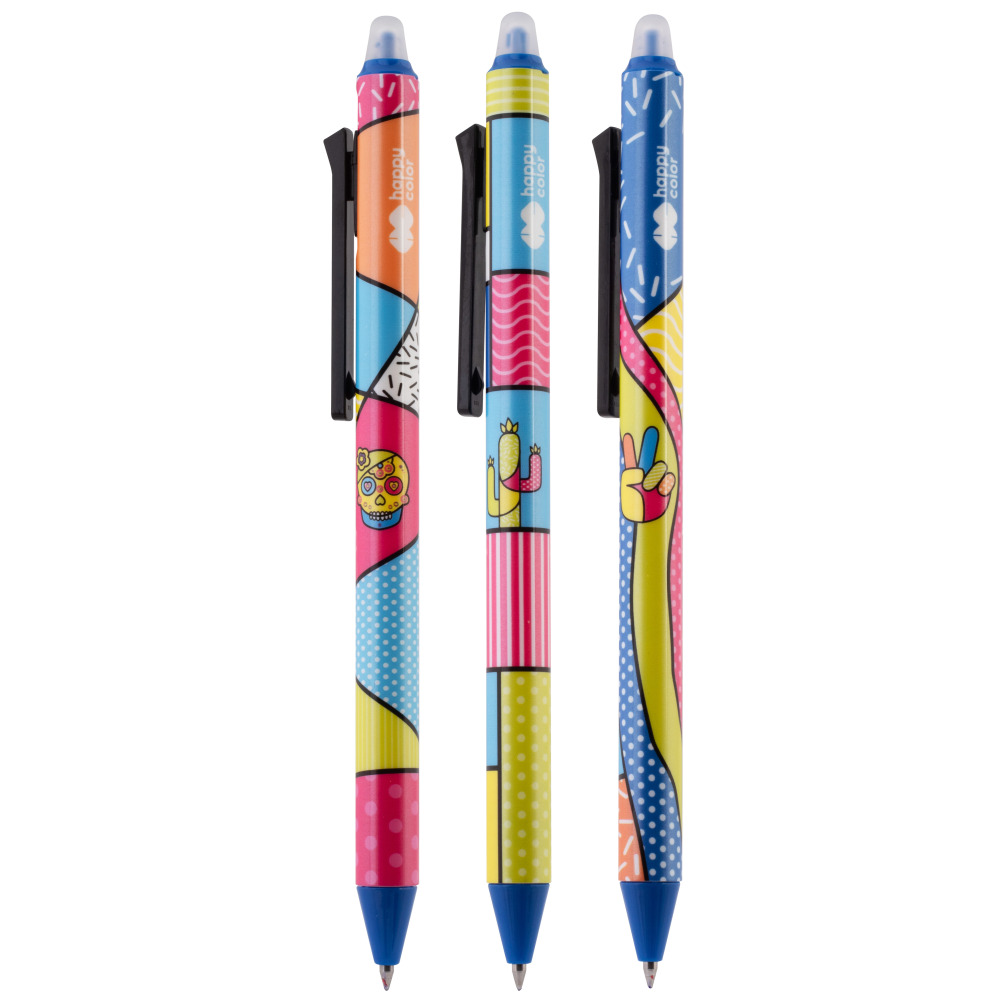 Długopis automatyczny wymazywalny niebieski pop 0,5mm Happy Color