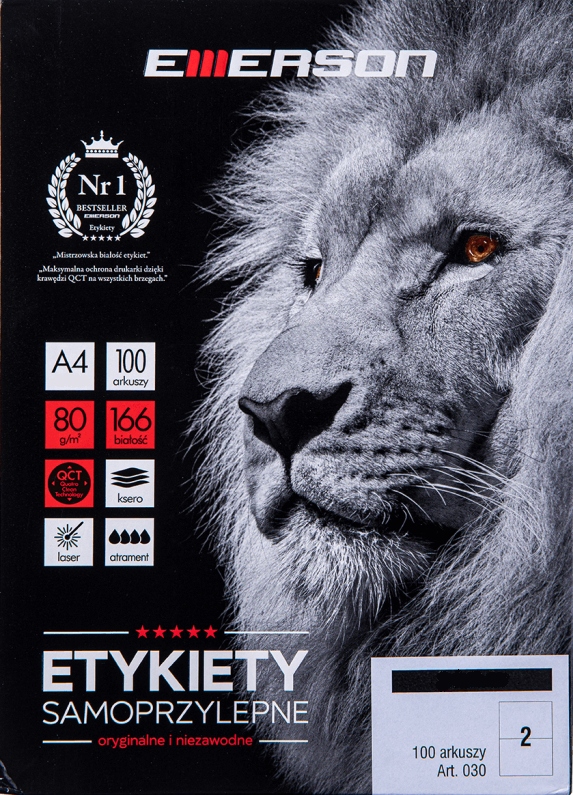 Etykiety uniwersalne Emerson 70 x 36 mm | eazbiuro.pl | Kup online!