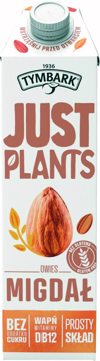 Napój roślinny TYMBARK Just Plants, owies-migdał, 1l