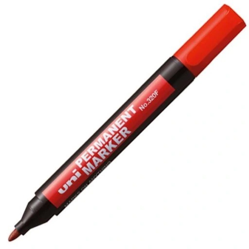 Marker permanentny Uni NO-320 czerwony okrągły