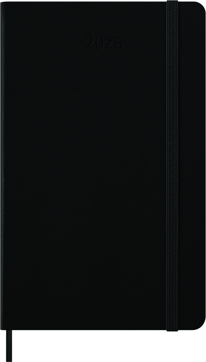 Kalendarz tygodniowy vertykalny MOLESKINE 2026, 12M, L, twarda oprawa, 13x21cm, czarny