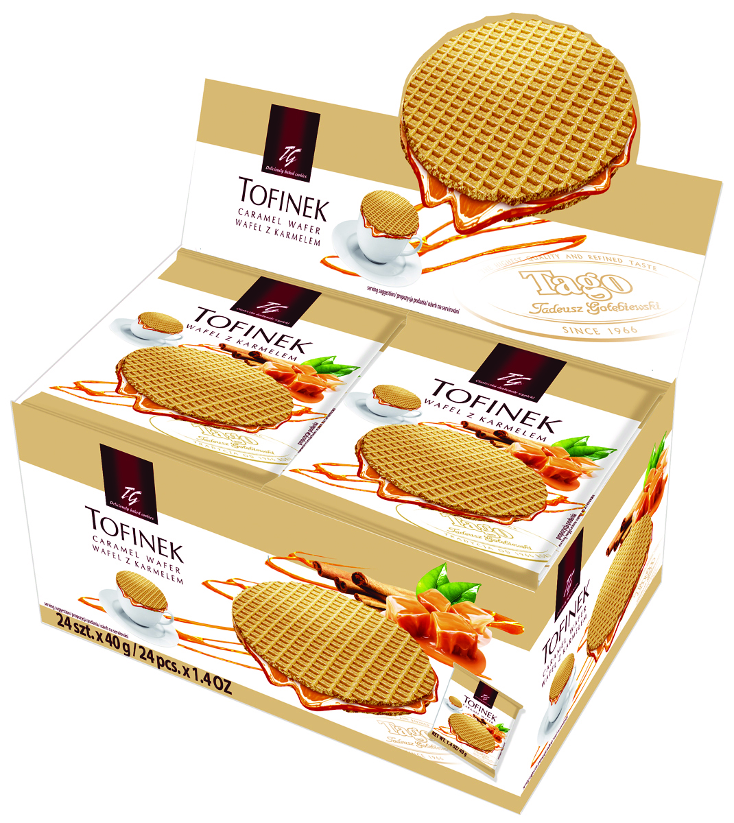 Wafel TAGO Tofinek, display, 24x40g