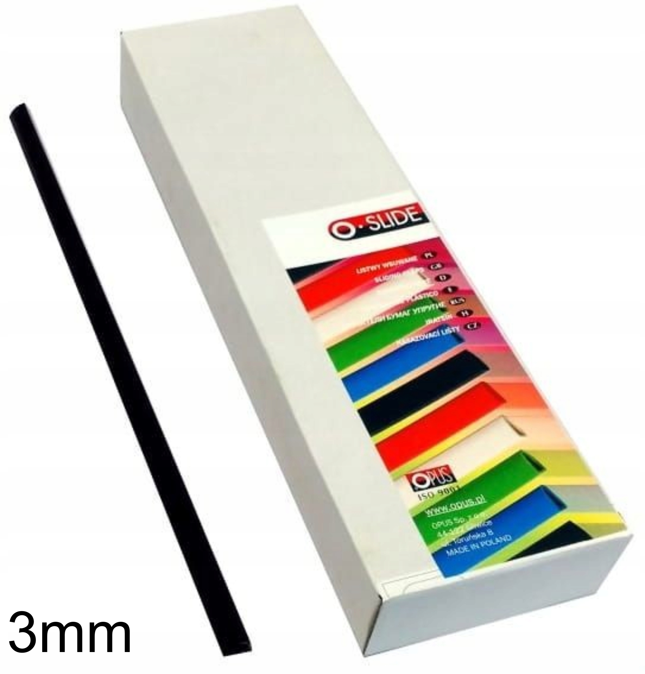 Grzbiety wsuwane czarne 3mm Opus O.SLIDE 50 sztuk Grzbiety wsuwane czarne 3mm Opus O.SLIDE 50 sztuk