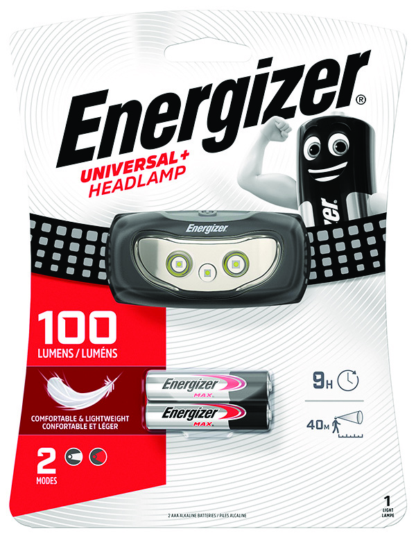 Latarka czołowa Energizer heaDLight universal 3 led + 3szt. baterii aaa, czarna