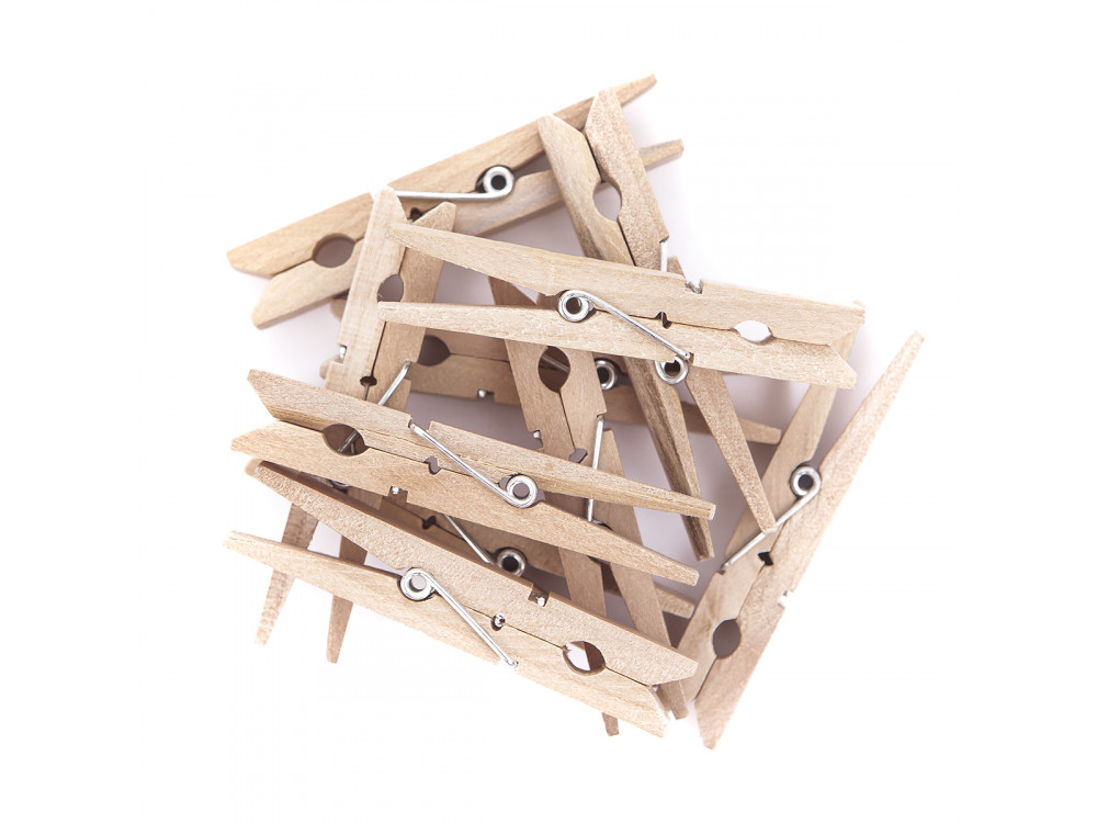 Klamerki ozdobne 7,2 cm naturalne zestaw 12 sztuk | eazbiuro.pl | Zamów online!