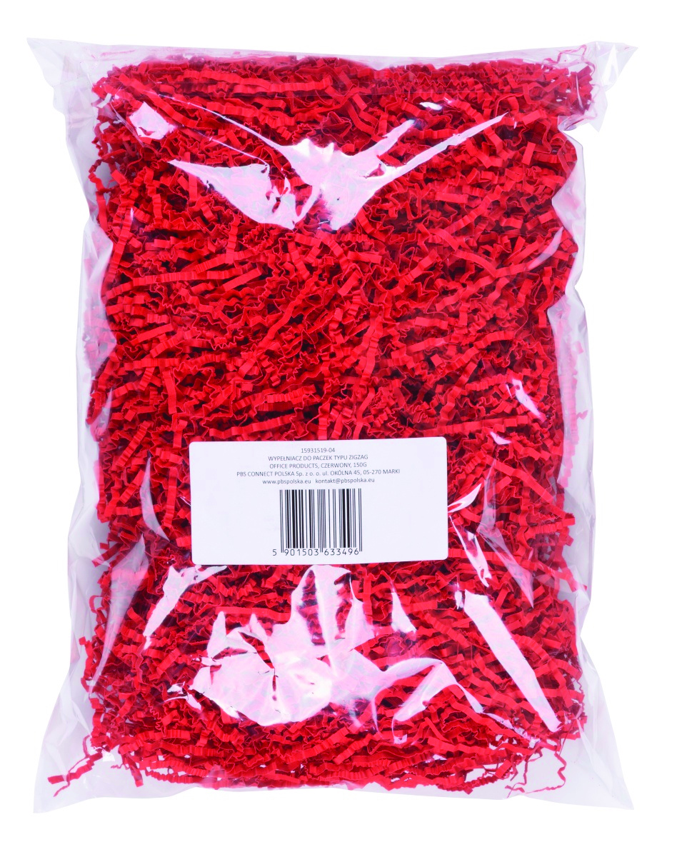 Wypełniacz do paczek OFFICE PRODUCTS, typ zigzag, 150g, czerwony