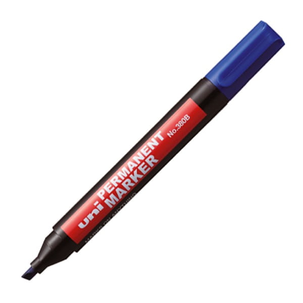 Marker permanentny Uni NO-380 niebieski ścięta końcówka