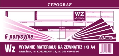 Druk wz 1/3 A4 6-pozycyjne Typograf