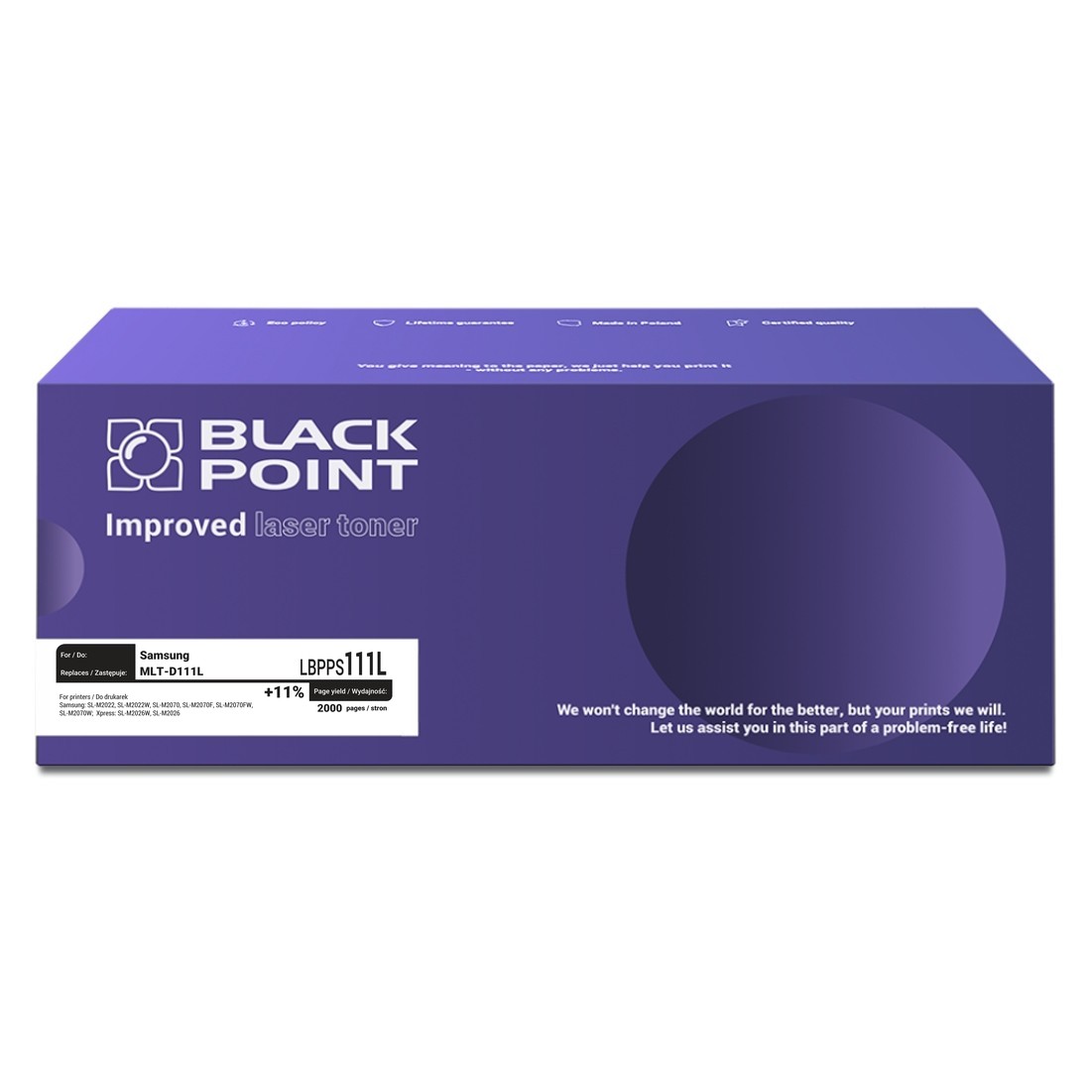 Toner Black Point Samsung mlt-d111l - lBlack Pointps111l Toner Black Point Samsung mlt-d111l - lBlack Pointps111l