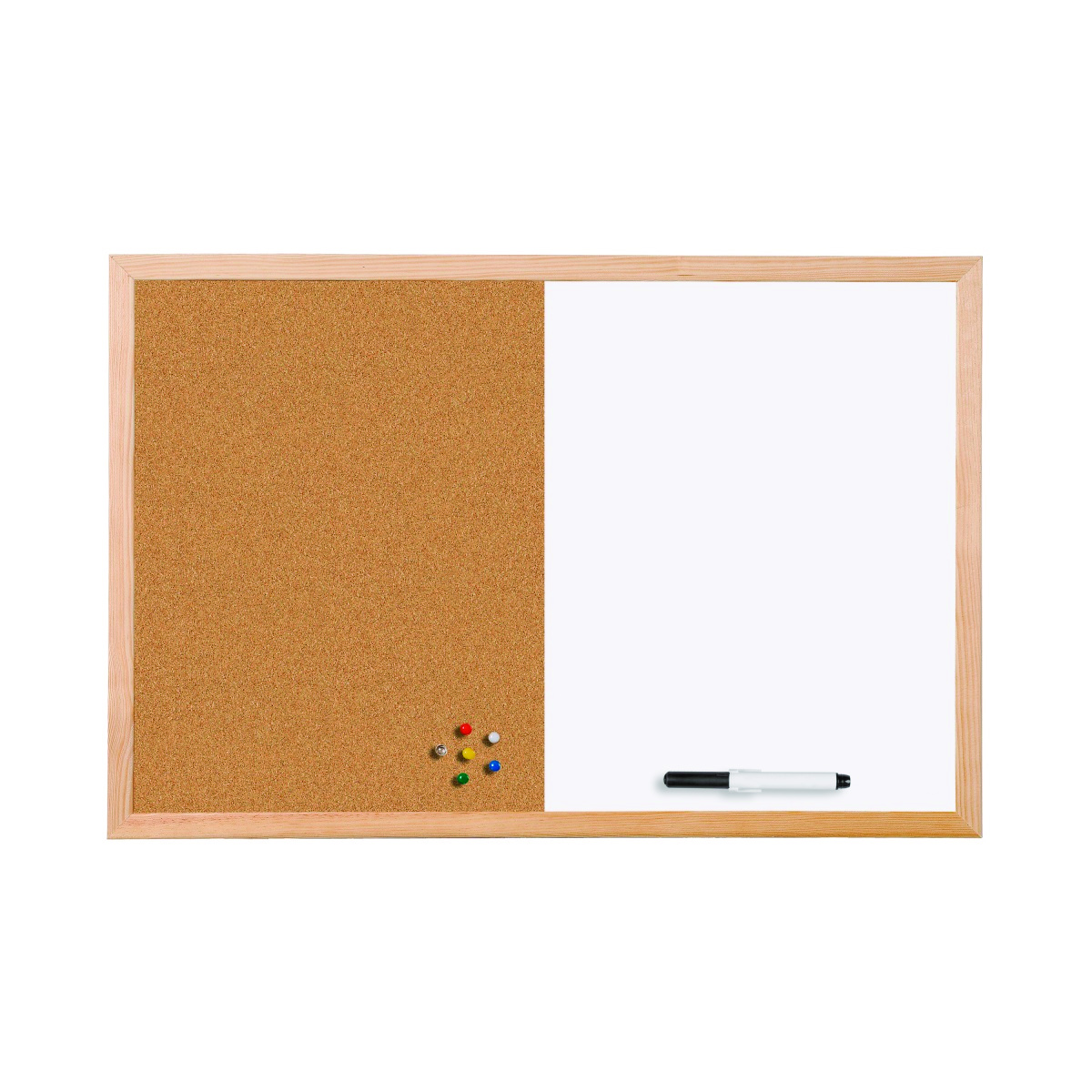 Tablica BI-OFFICE Combo, suchoś. -korkowa, 60x45cm, rama drewniana Tablica BI-OFFICE Combo, suchoś. -korkowa, 60x45cm, rama drewniana