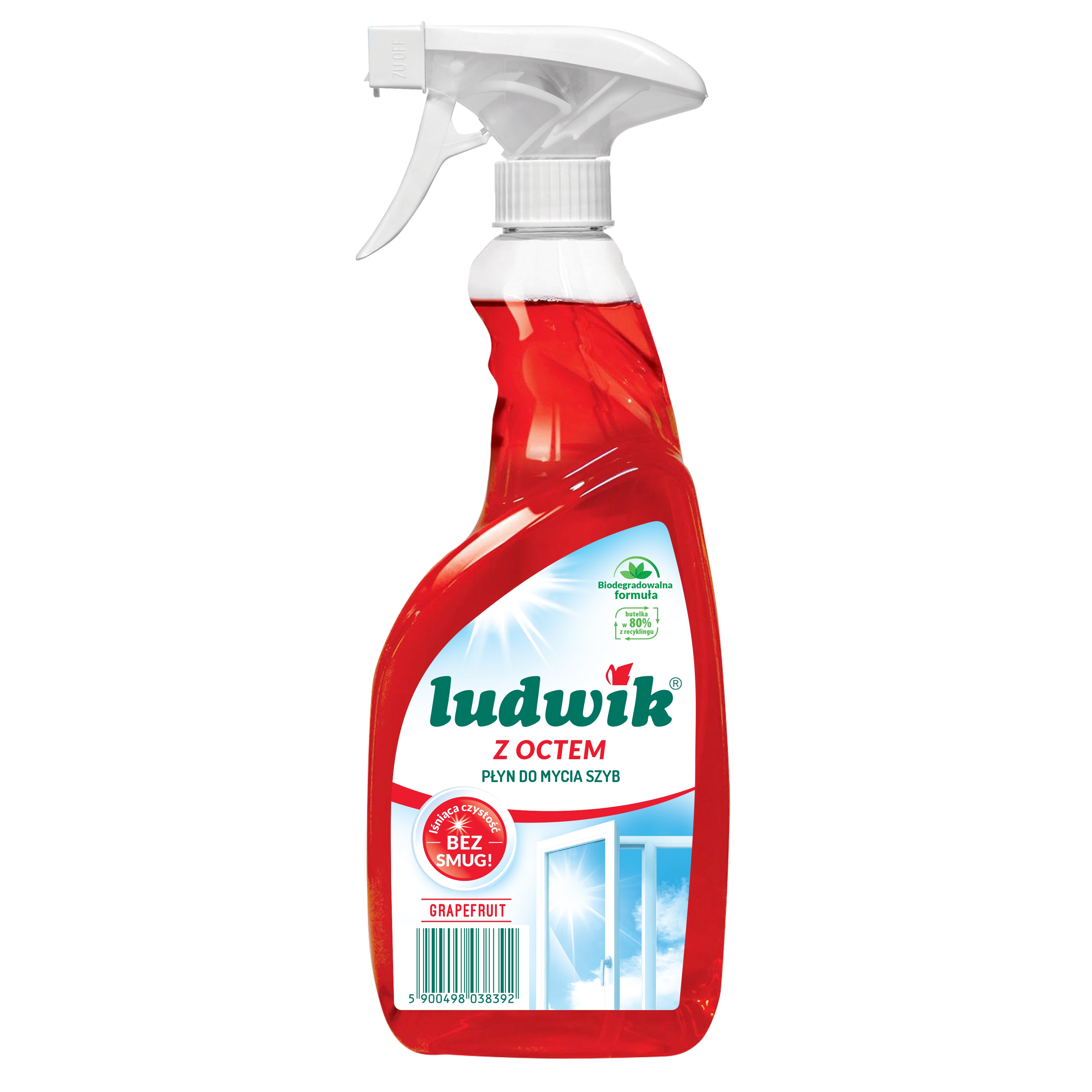 Płyn do szyb Ludwik 600ml grapefruit z octem Płyn do szyb Ludwik 600ml grapefruit z octem