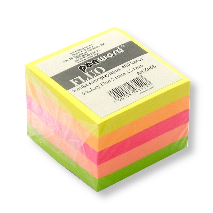 Kostka samoprzyl.5kol.fluo 51x51mm 400 kart.ZI-56