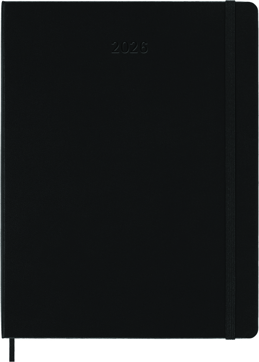 Kalendarz tygodniowy vertykalny MOLESKINE Pro 2026, 12M, XL, twarda oprawa, 19x25cm, czarny