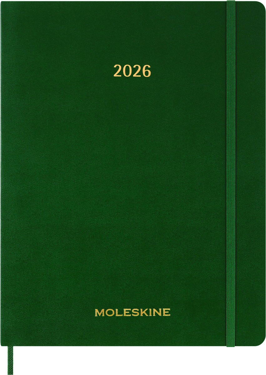 Kalendarz tygodniowy vertykalny MOLESKINE 2026, 15M, XXL, miękka oprawa, 23,5x28cm, myrtle green