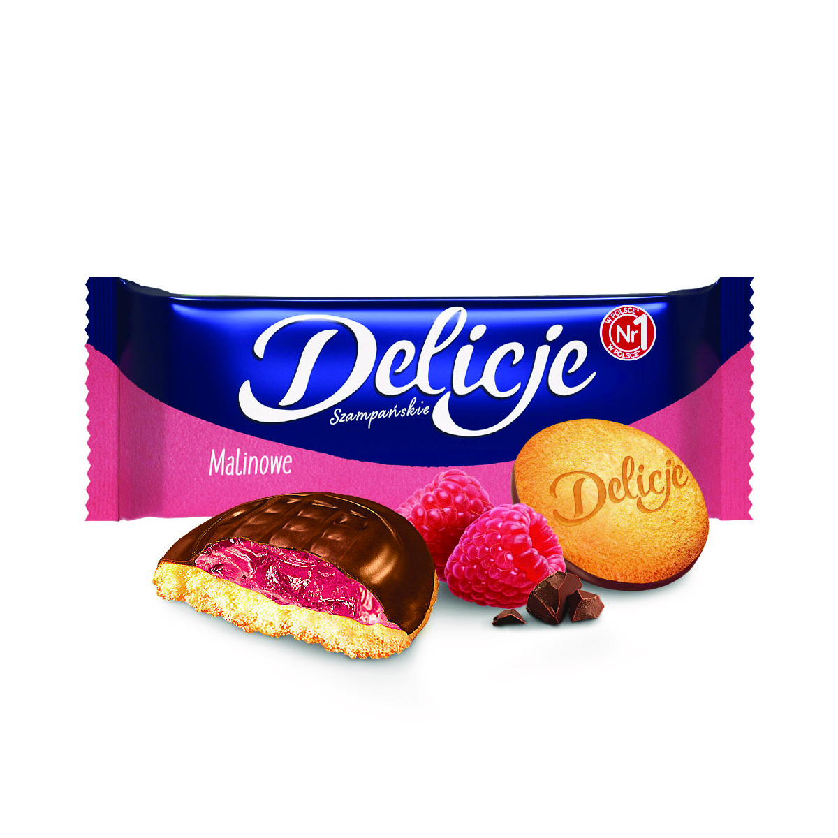 Ciastka Delicje szampańskie 147g malinowe