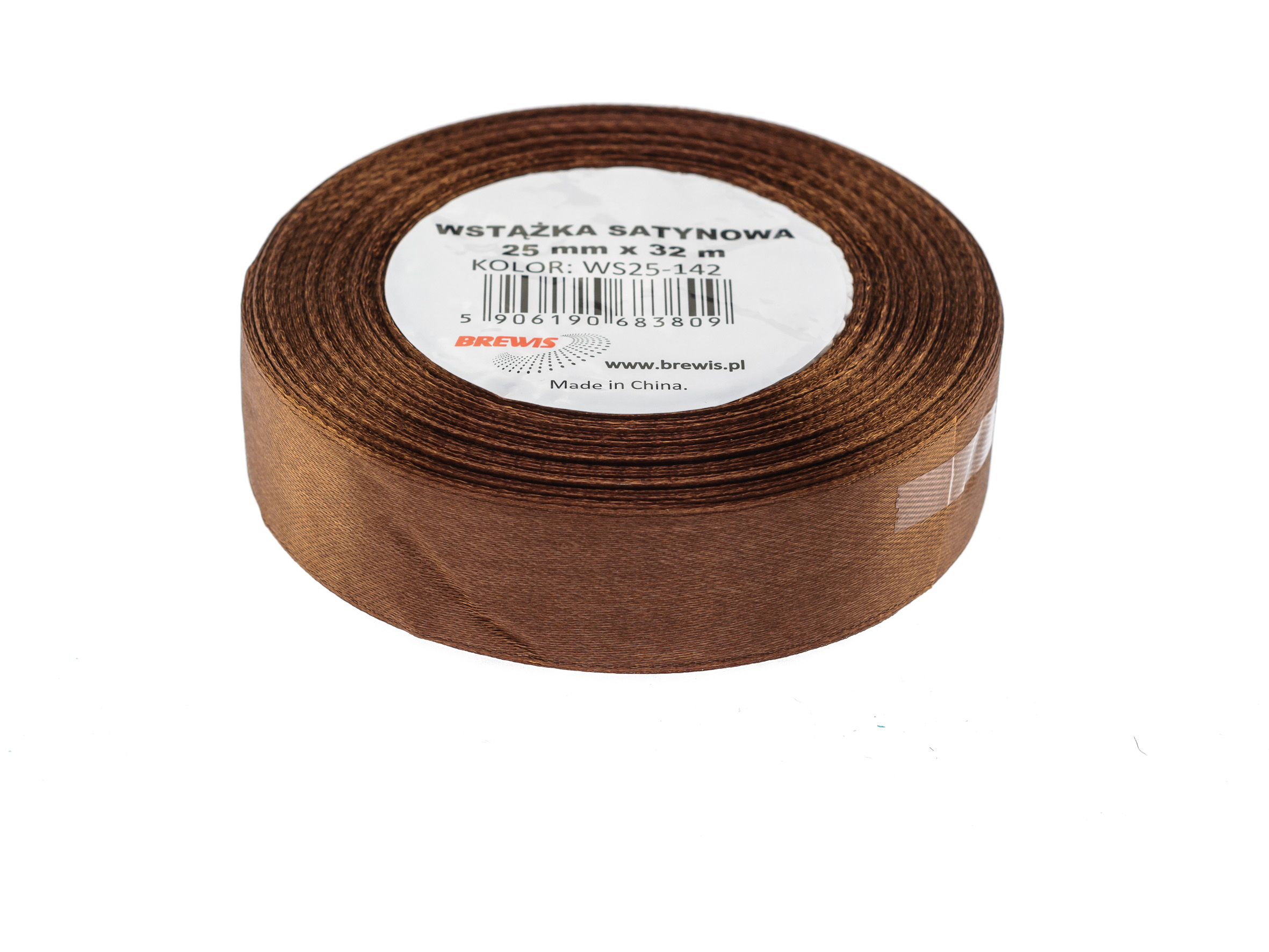 Wstążka Brewis satynowa 25 mm 32 m brązowy | eazbiuro.pl | Zamów online!