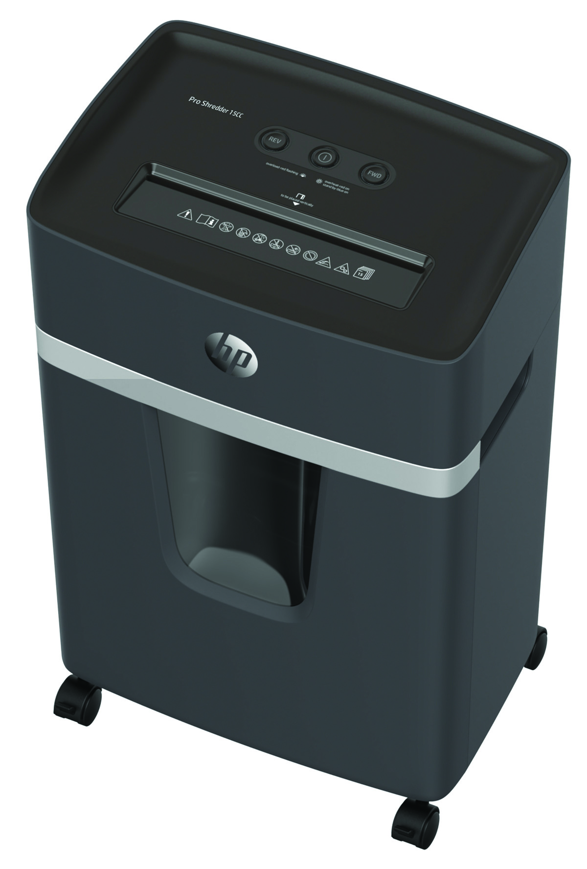 Niszczarka HP pro shredder 15cc, ścinki, p-4, 15 kart., 20l, ciemnoszara