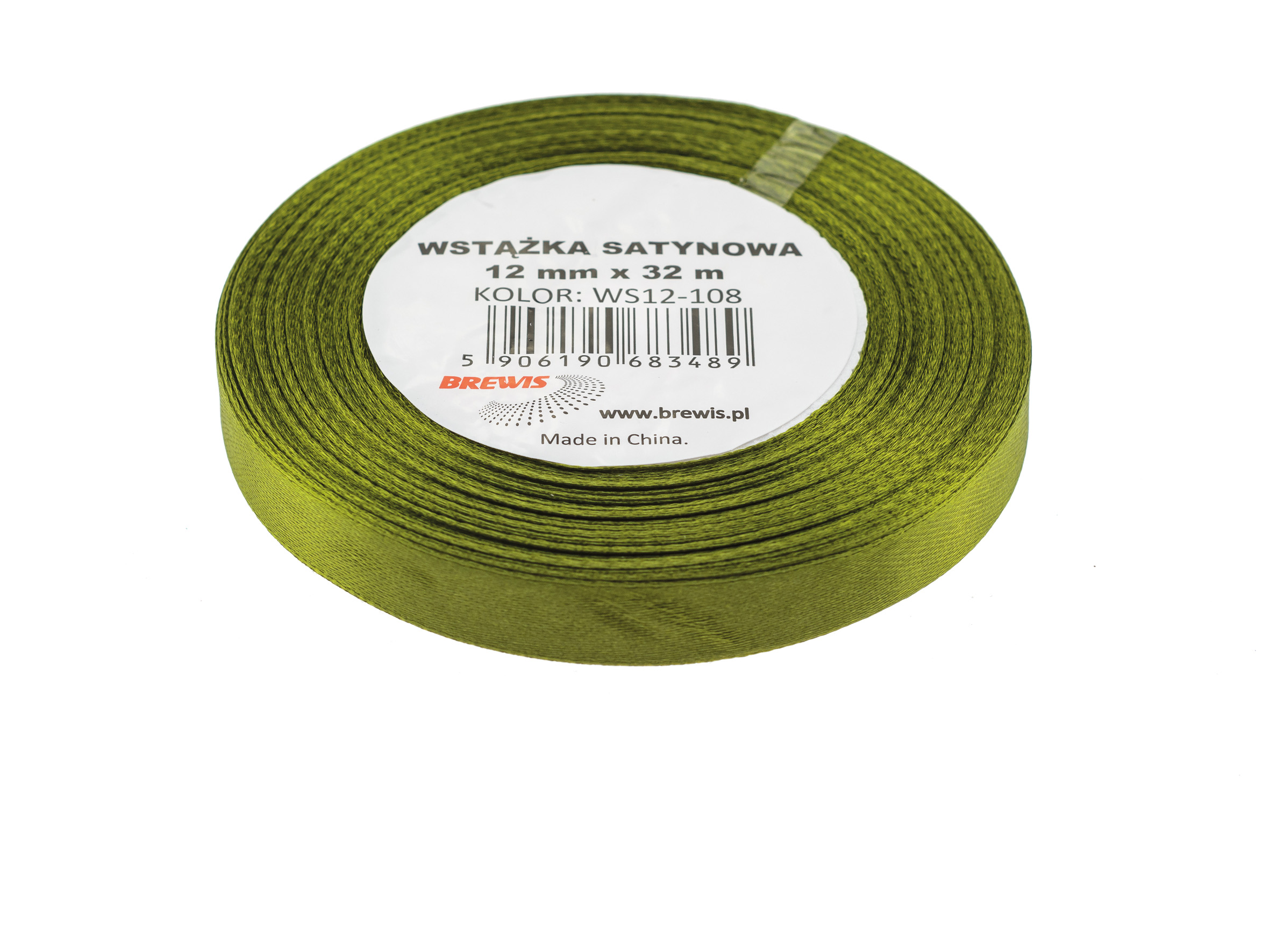 Wstążka Brewis satynowa 12 mm 32 m oliwka | eazbiuro.pl | Wybierz i kup!