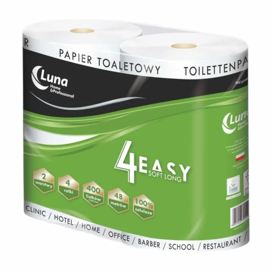 Papier toaletowy 4 rolki 4Easy Soft Long, 400 listków= 48m celuloza 2 warstwy