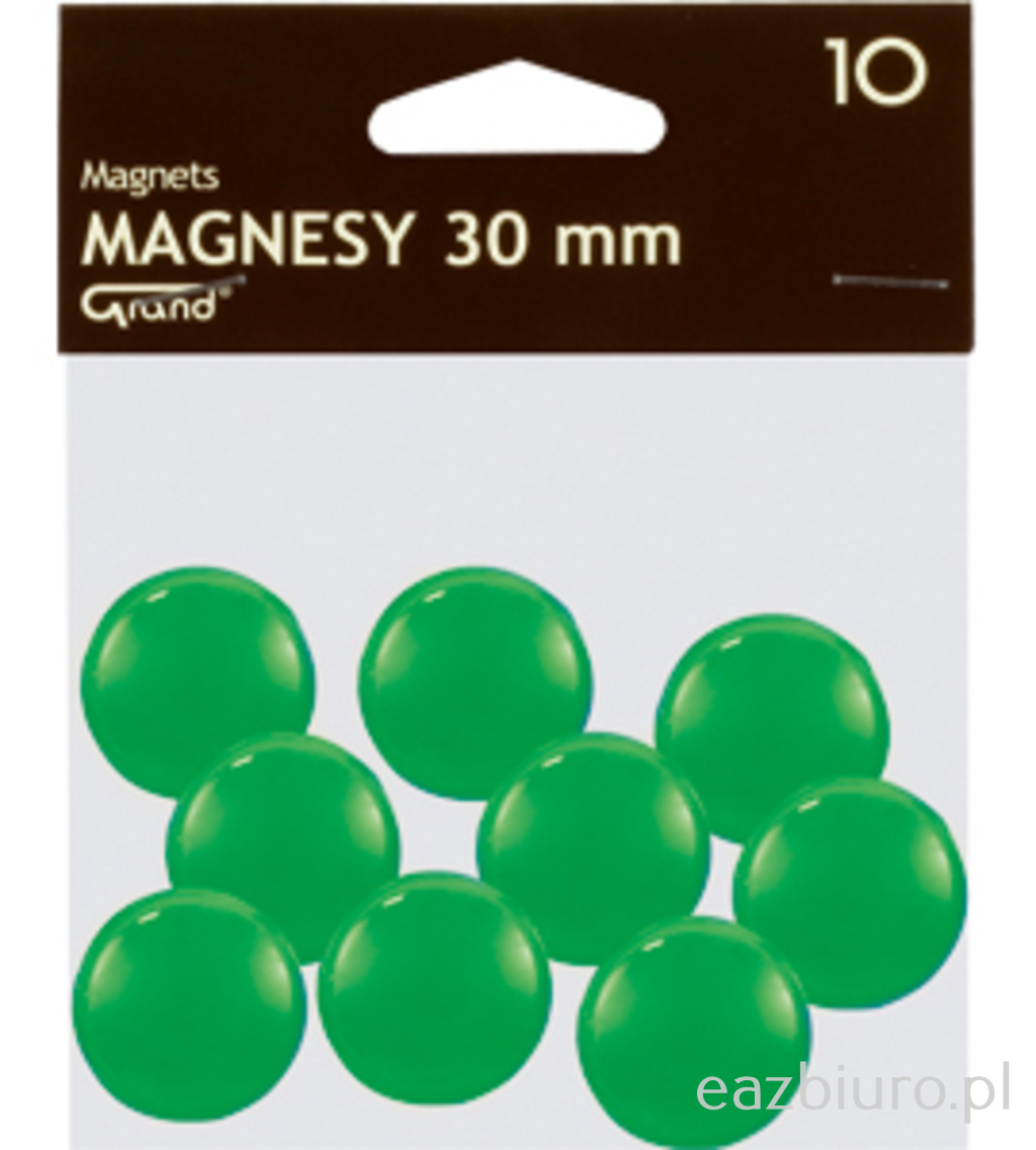 Magnes 30 mm Grand zielony zestaw 10 sztuk | eazbiuro.pl | Kup skutecznie!