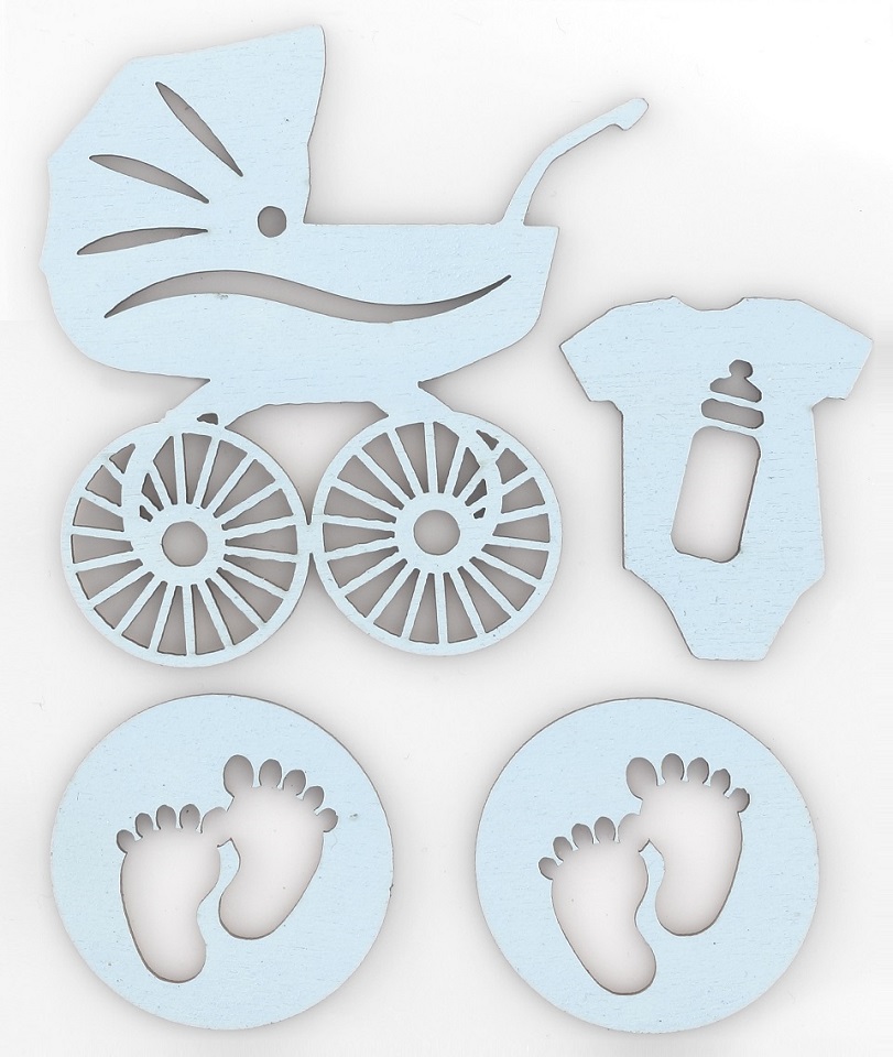 Ozdoby drewniane zestaw baby błękitny samoprzylepny | eazbiuro.pl | Sprawdź cenę!
