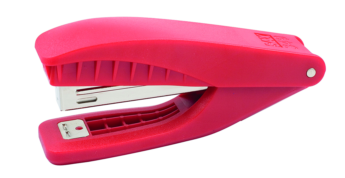 Zszywacz Sax349, zszywa do 25 kartek, zintegrowany rozszywacz, czerwony | eazbiuro.pl | Skorzystaj z rabatu!