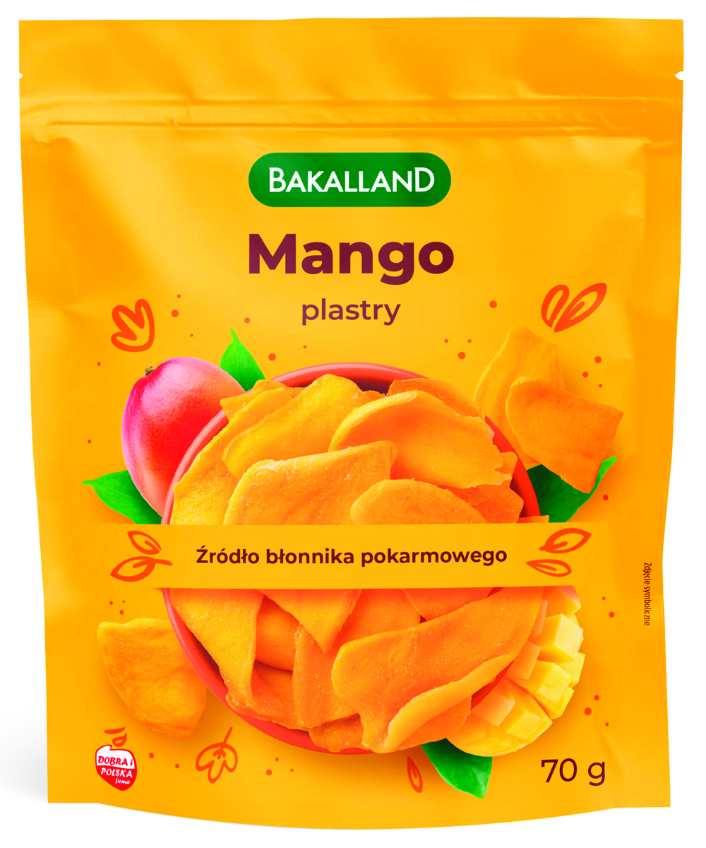 Mango suszone BAKALLAND, w plastrach, 70g