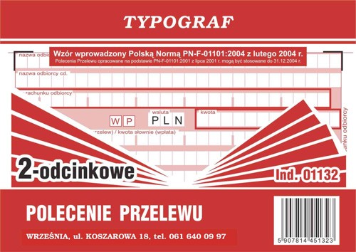 Druk polecenie przel/gotow 2-odc Typograf