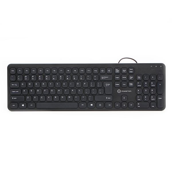 Klawiatura Powerton WPK102 slim przewodowa cicha czarna USB