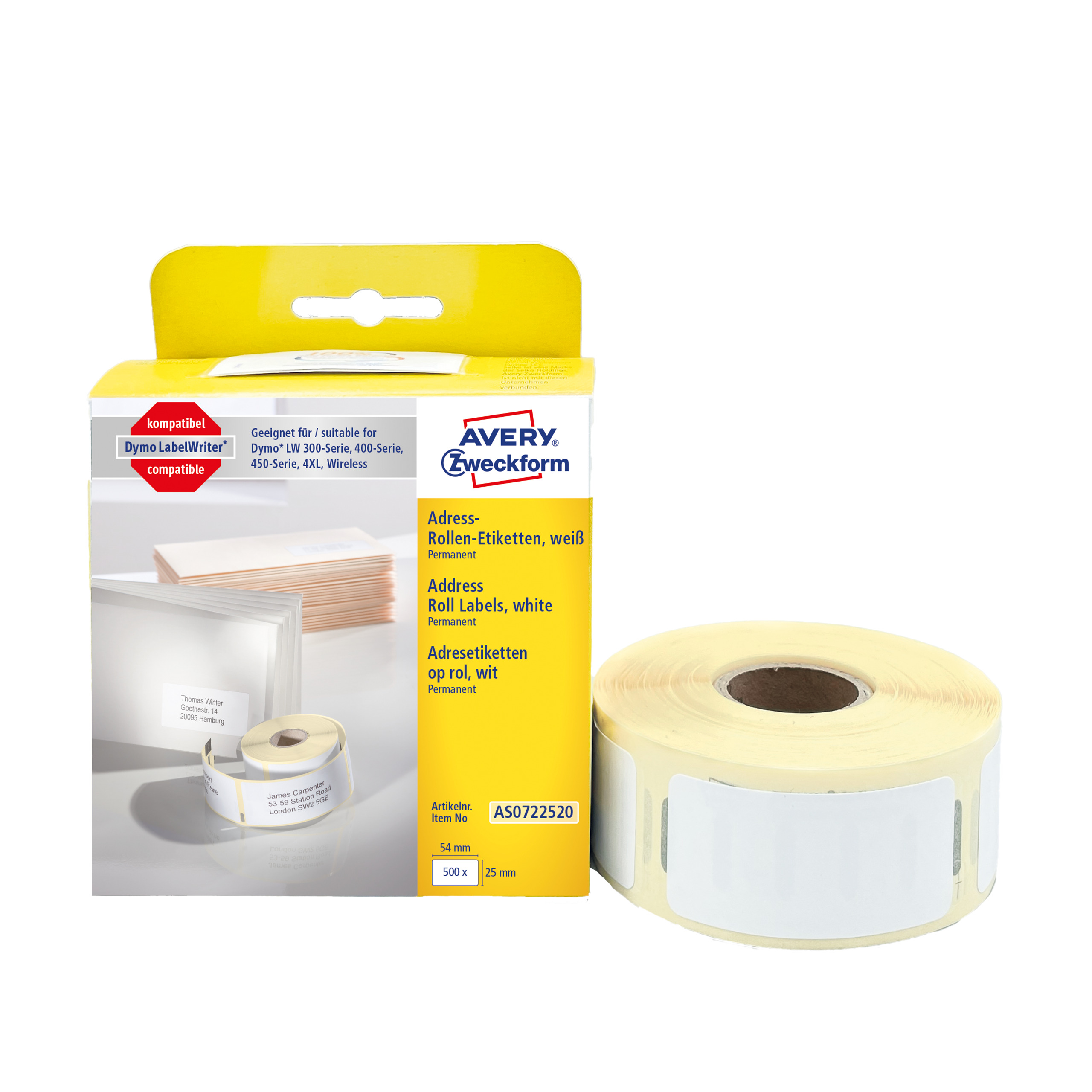 Etykiety Avery Zweckform zf-as0722520 25x54 adresowe do termodruku Etykiety Avery Zweckform zf-as0722520 25x54 adresowe do termodruku