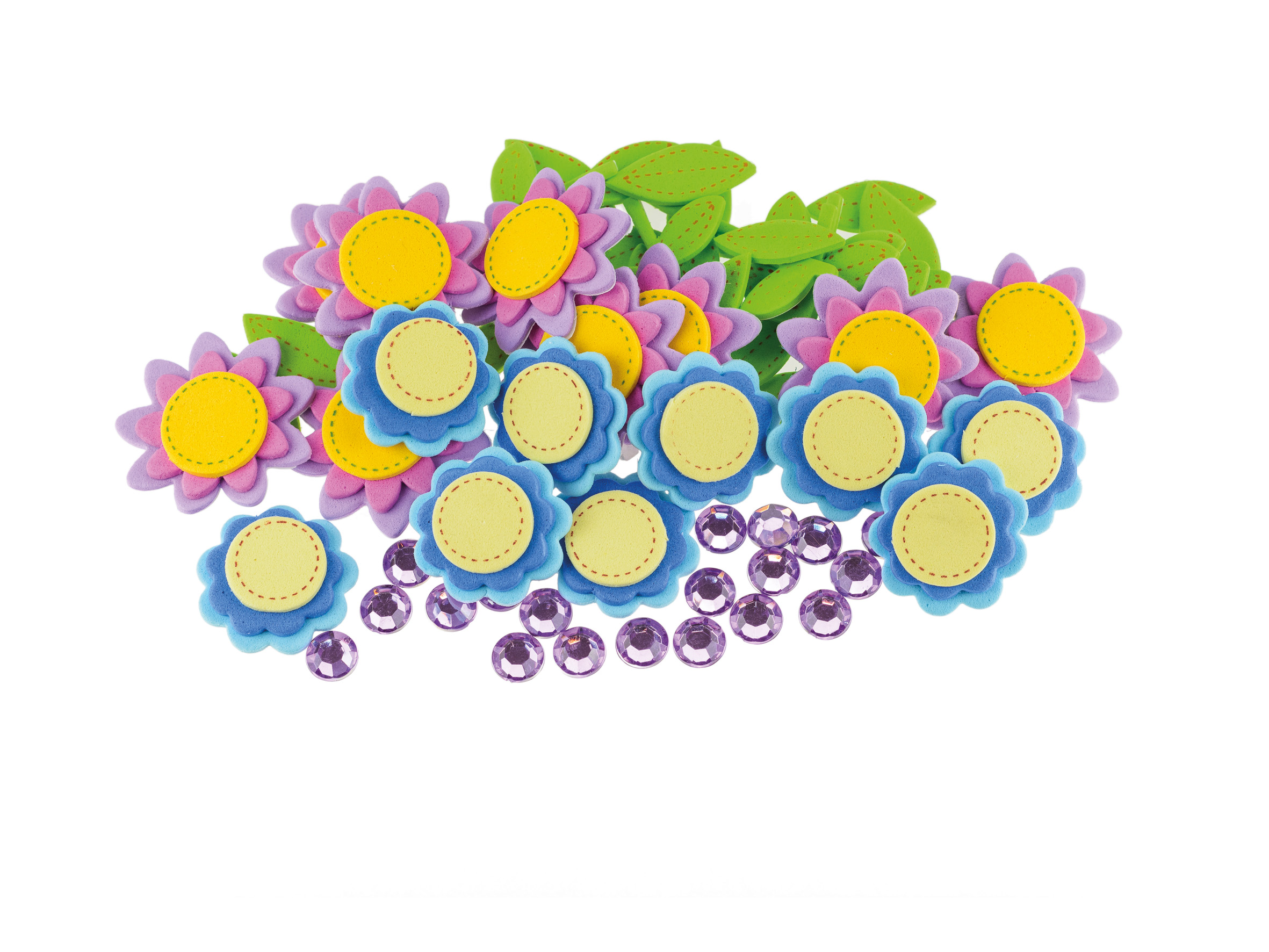 Naklejki z pianki Brewis pvc16 zestaw 68 sztuk kwiatki | eazbiuro.pl | Zamów taniej!