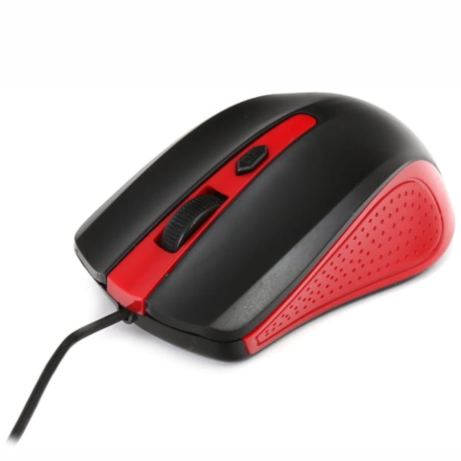Mysz Omega przewodowa OM-05R czarno-czerwona