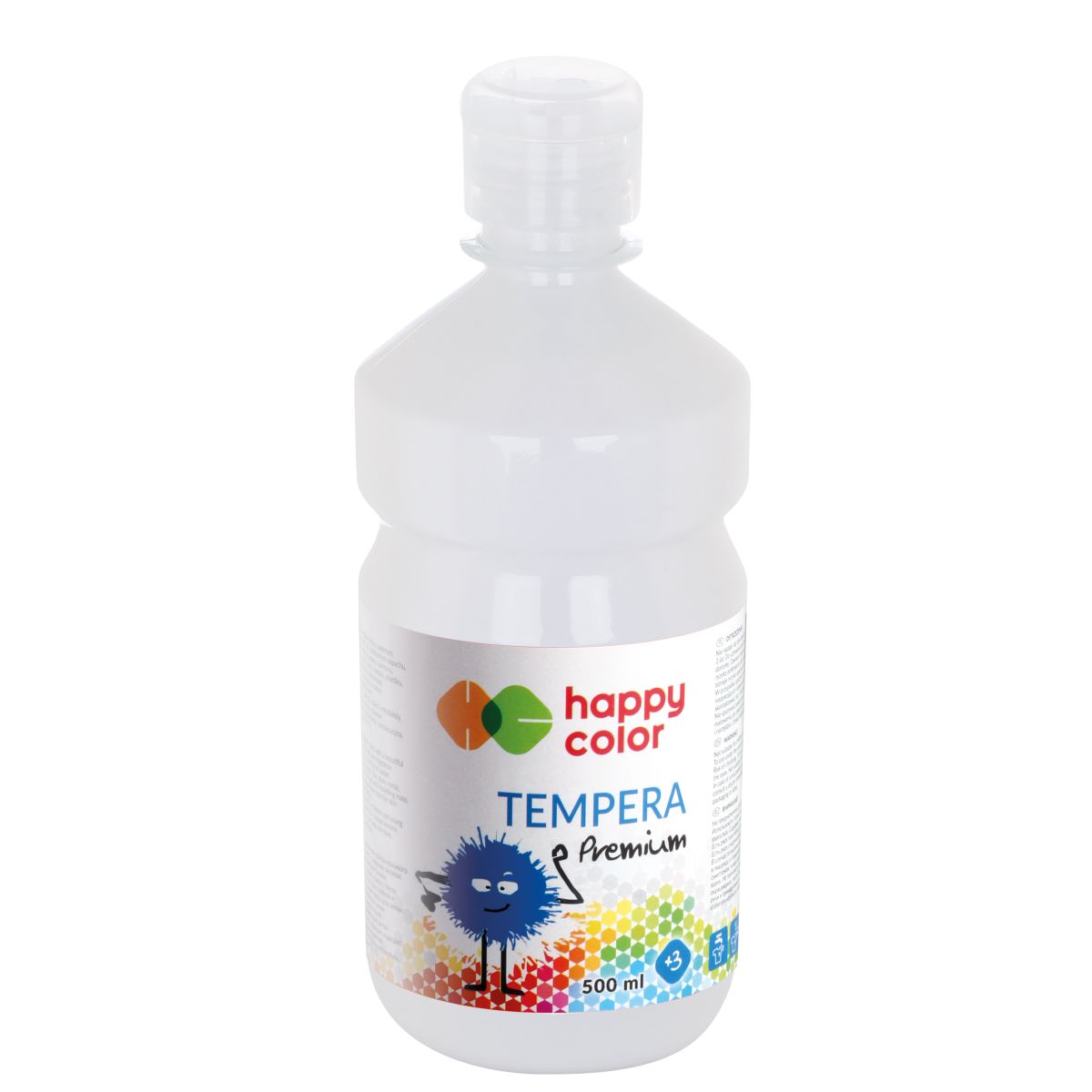 Farba tempera premium 500ml, biały, Happy Color