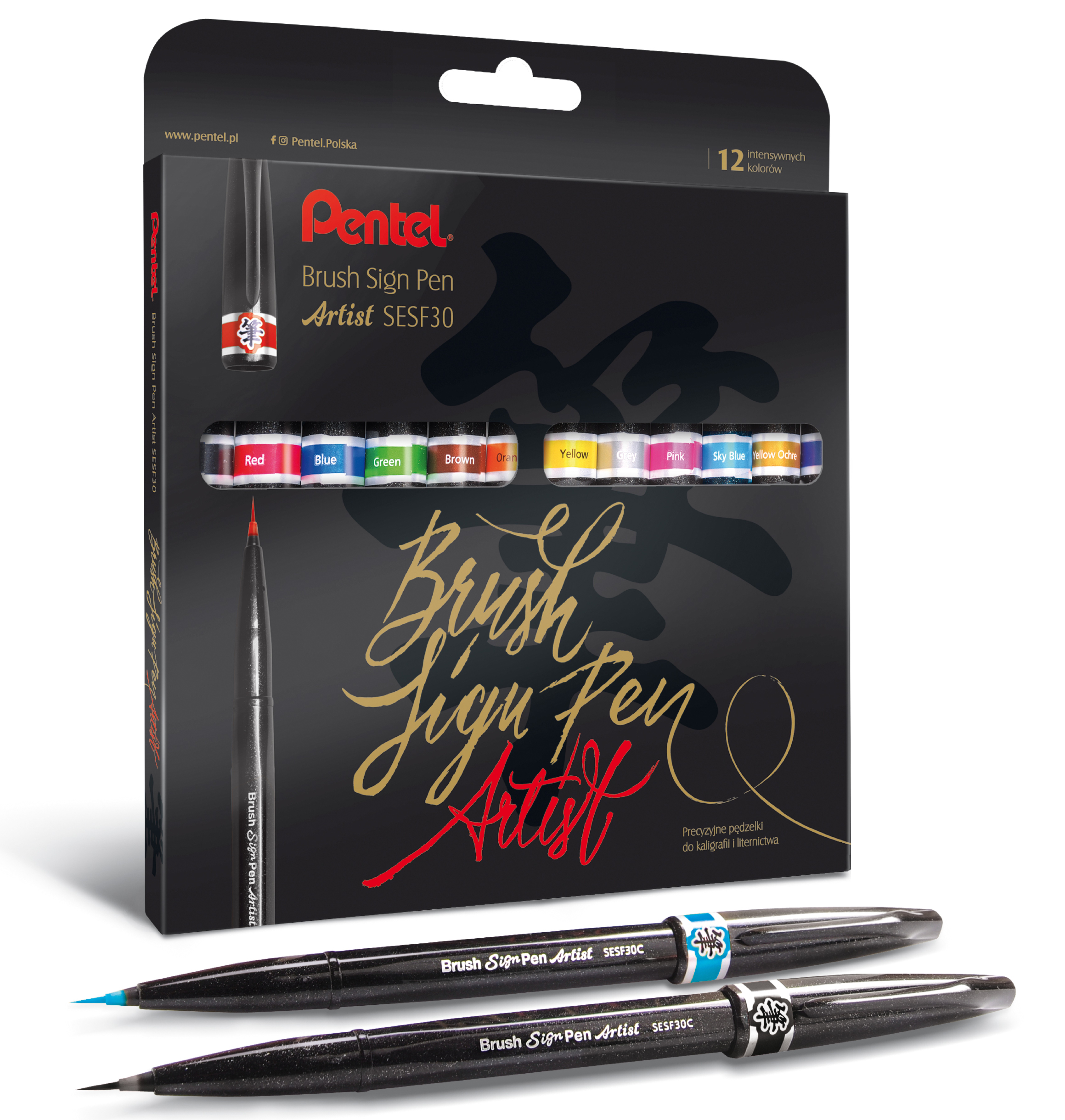 Zestaw precyzyjnych pędzelków Pentel sesf30 12 sztuk | eazbiuro.pl | Zamów bezpiecznie!