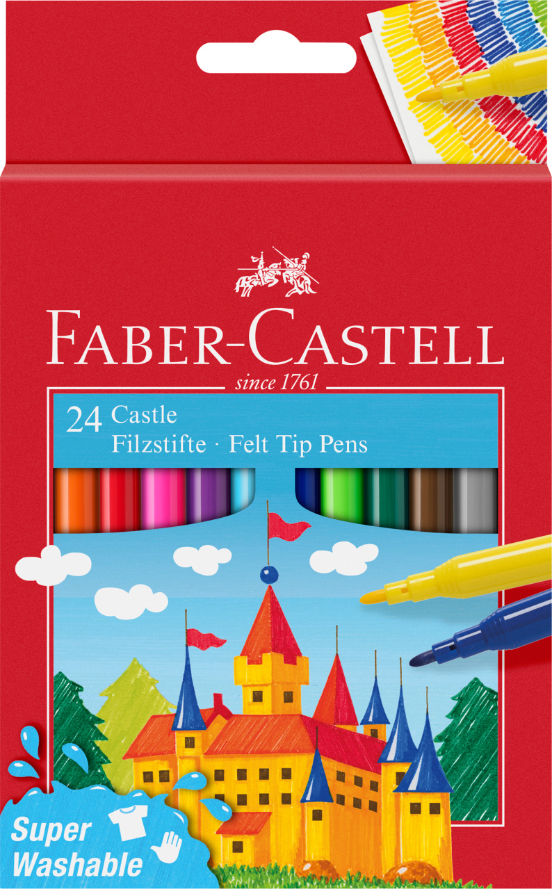 Flamastry zamek 24 kol. opakowanie kartonowe Faber-Castell Flamastry zamek 24 kol. opakowanie kartonowe Faber-Castell