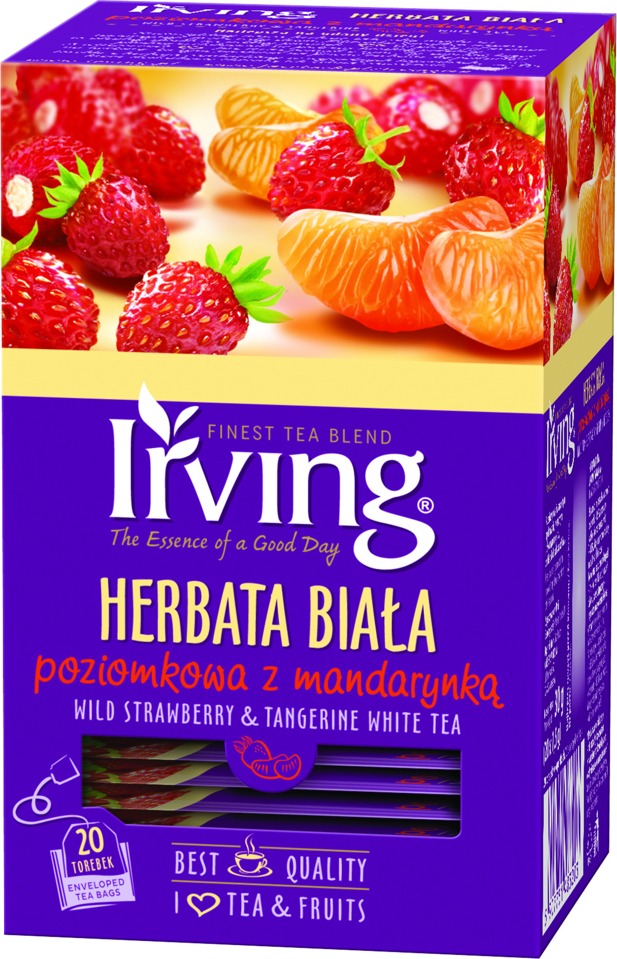 Herbata Irving, biała, poziomkowa z mandarynką, 20 kopert Herbata Irving, biała, poziomkowa z mandarynką, 20 kopert