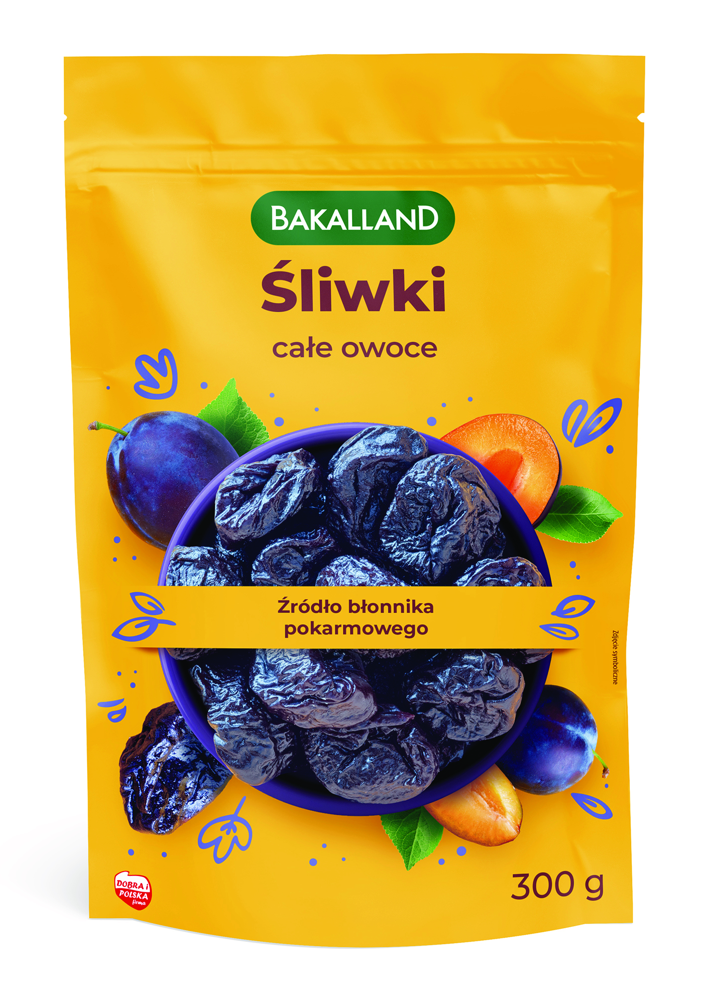 Śliwki suszone całe owOce, Bakalland, 300g