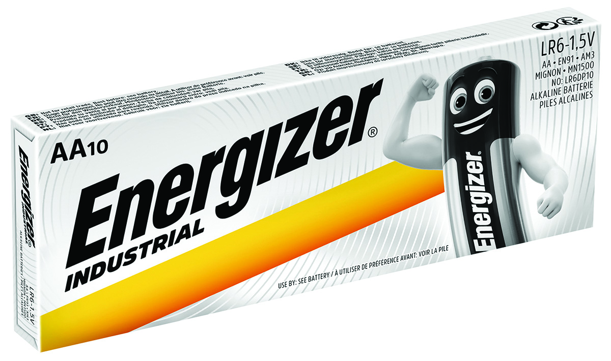Bateria Energizer industrial, aa, lr6, 1,5v, zestaw 10 sztuk | eazbiuro.pl | Działaj śmiało!