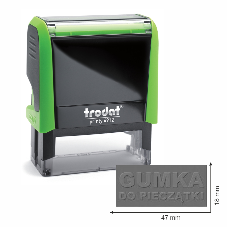 Trodat pieczątka 4912 obudowa zielona 47 x 18 mm + wkładka tuszująca + gumka | eazbiuro.pl | Zamów teraz!